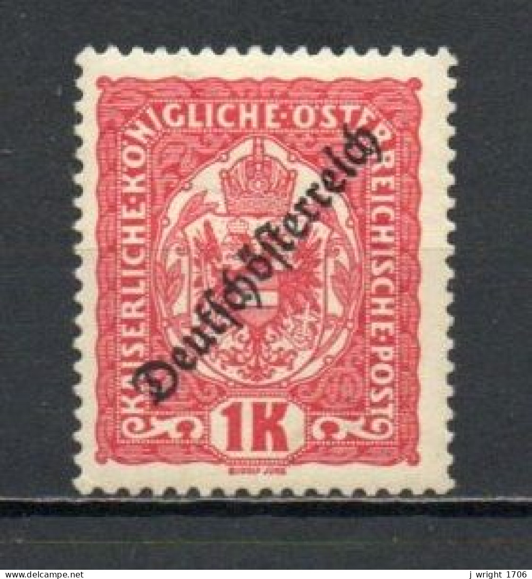 Austria, 1918, Deutschösterreich Overprint, 1kr, MH - Unused Stamps