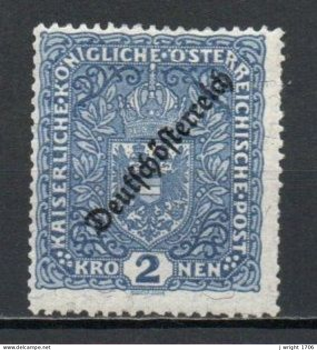 Austria, 1919, Deutschösterreich Overprint, 2kr, MH - Ungebraucht