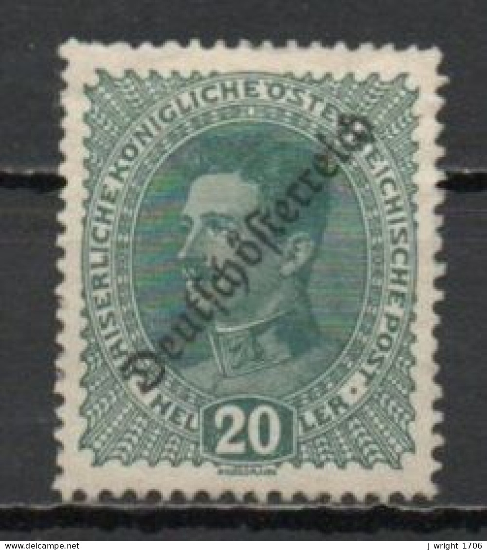 Austria, 1918, Deutschösterreich Overprint, 20h, MH - Nuovi