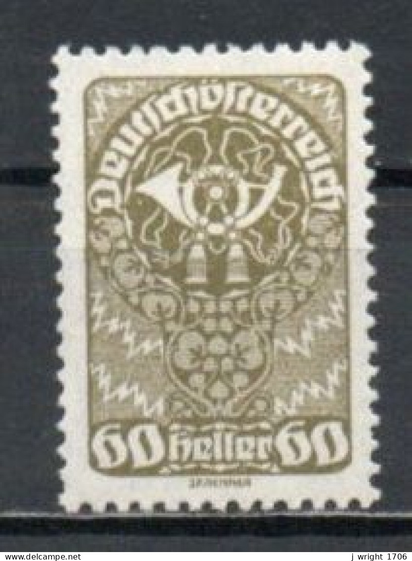 Austria, 1919, Posthorn/White Paper, 60h, MNH - Nuevos