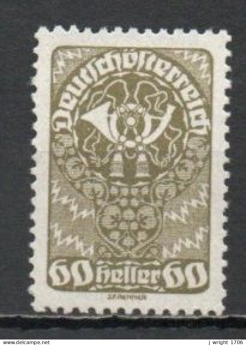 Austria, 1919, Posthorn/White Paper, 60h, MNH - Nuovi