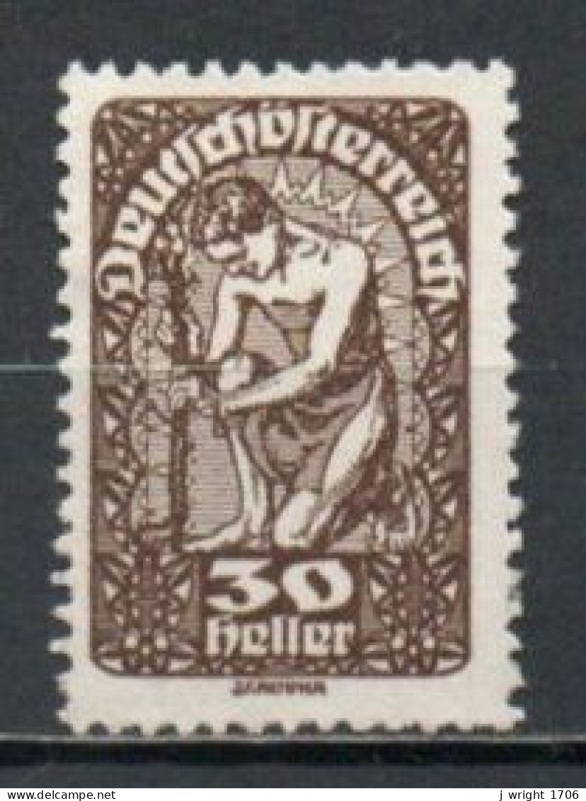 Austria, 1919, Allegory/White Paper, 30h, MNH - Nuovi