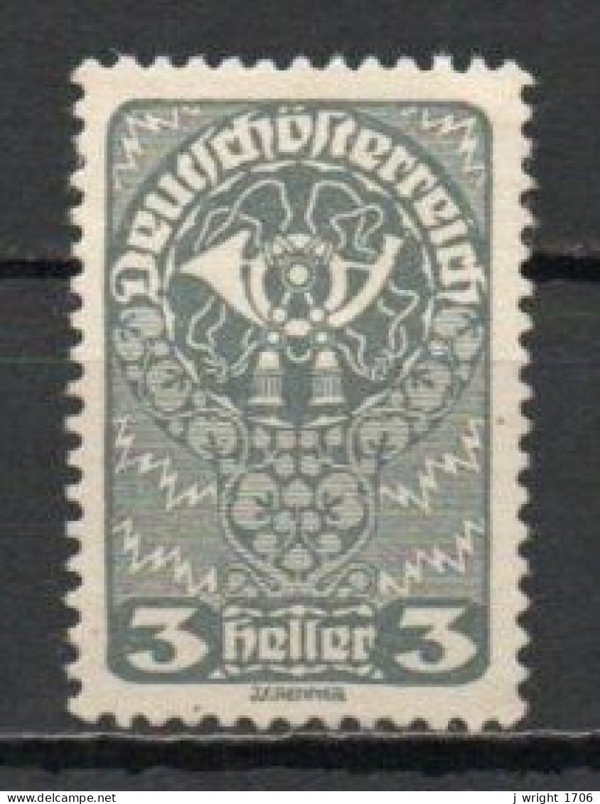 Austria, 1919, Posthorn, 3h, UNUSED NO GUM - Unused Stamps