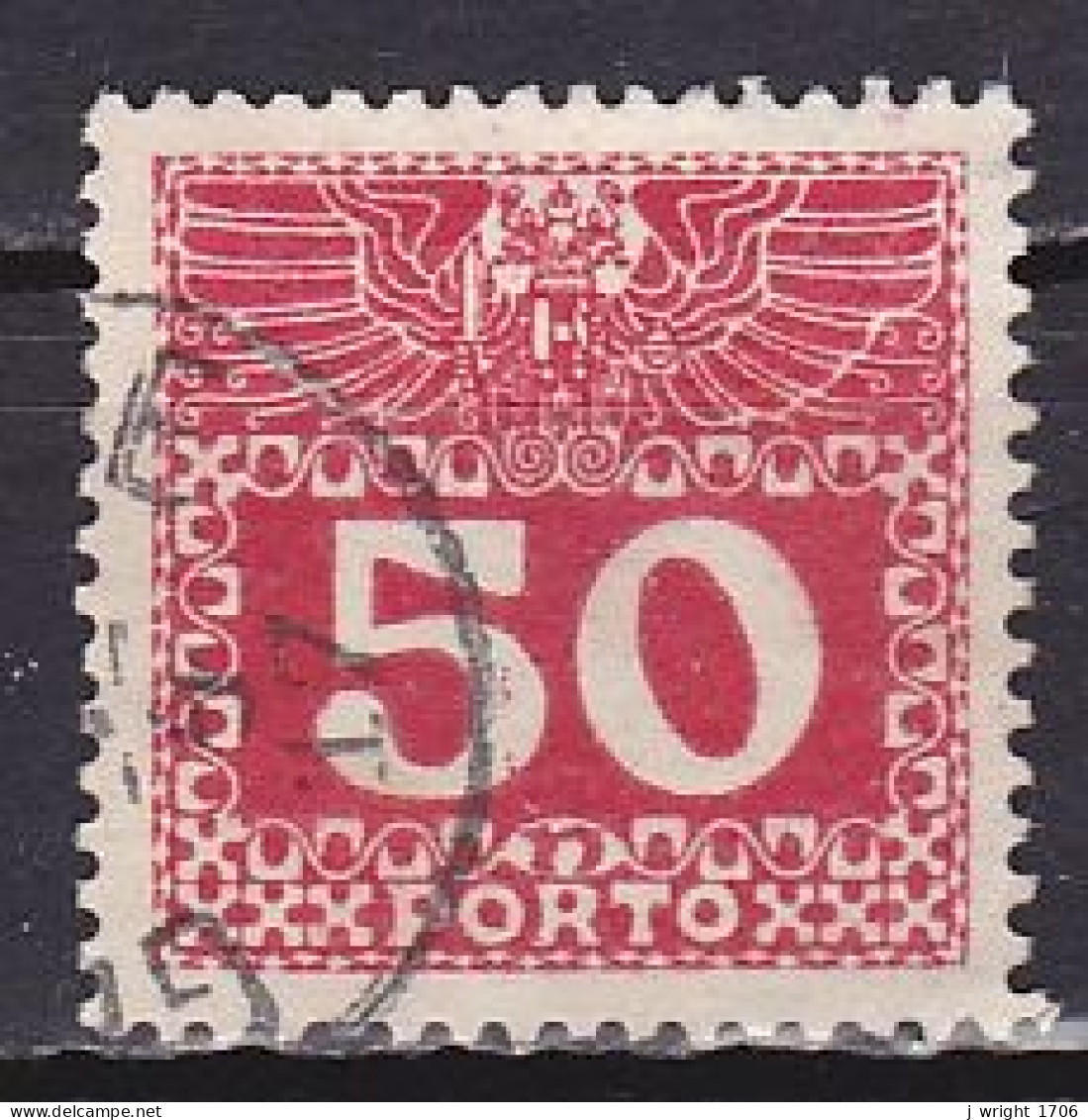 Austria, 1908, Coat Of Arms & Numeral, 50h, USED - Taxe