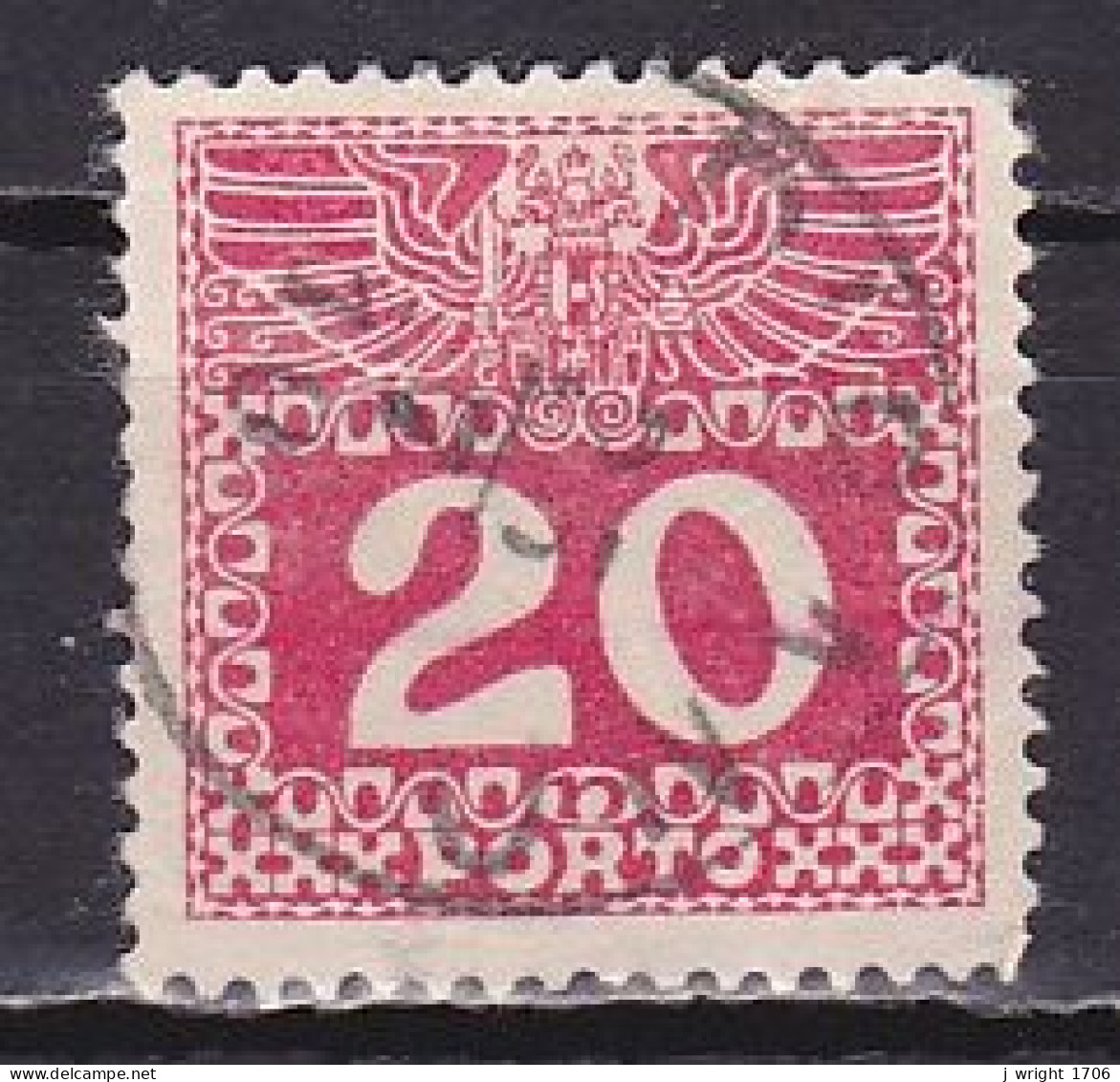 Austria, 1908, Coat Of Arms & Numeral, 20h, USED - Portomarken