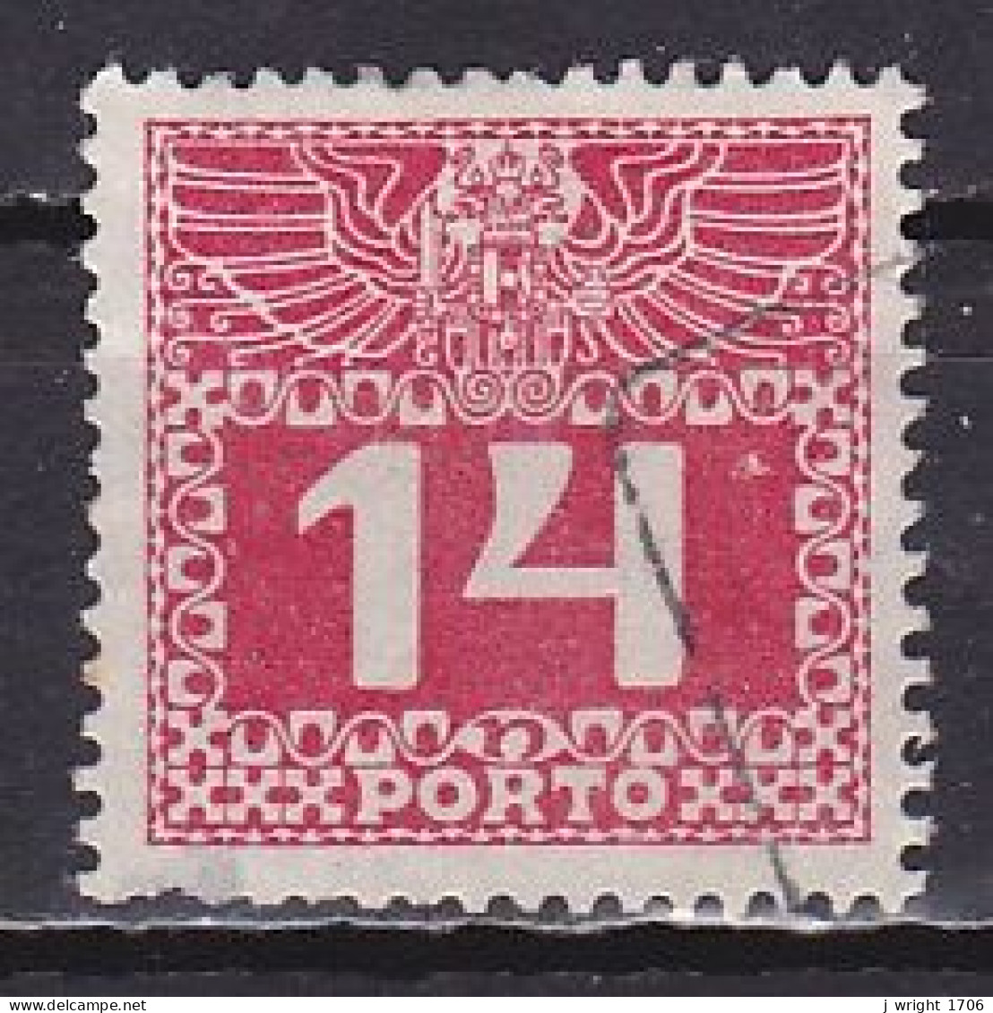 Austria, 1913, Coat Of Arms & Numeral, 14h, USED - Taxe