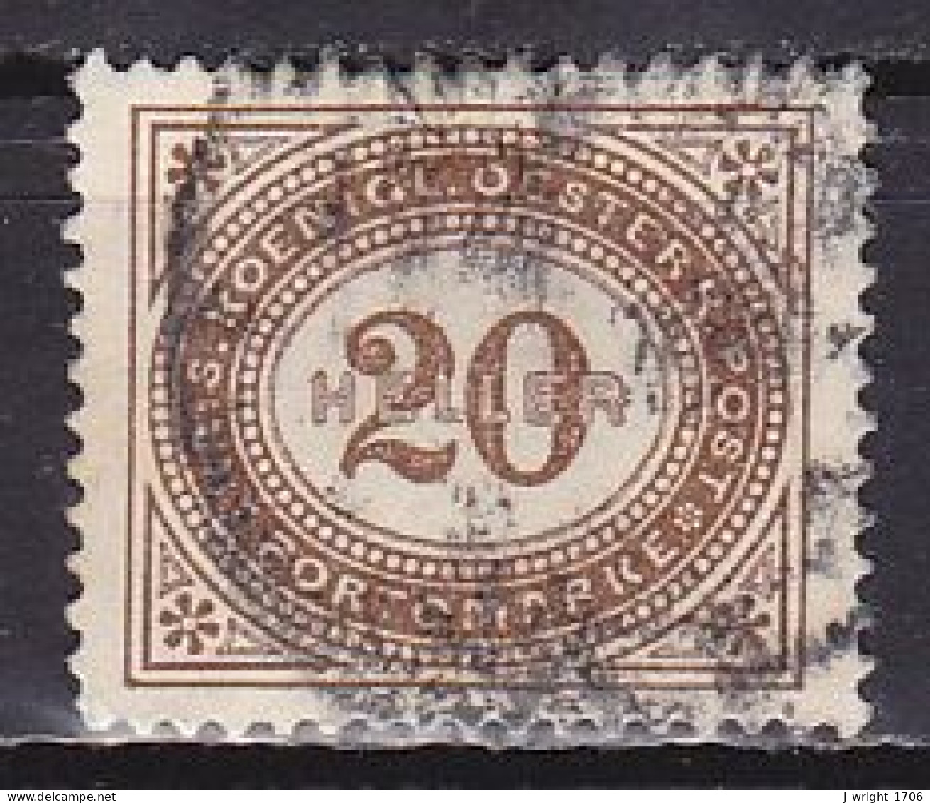 Austria, 1900, Numeral, 20h, USED - Strafport