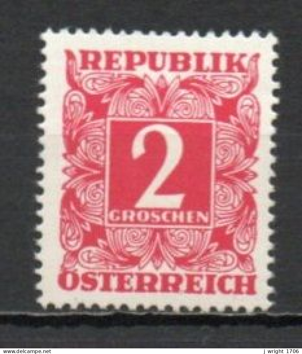 Austria, 1949, Numeral In Square Frame, 2g, MH - Taxe