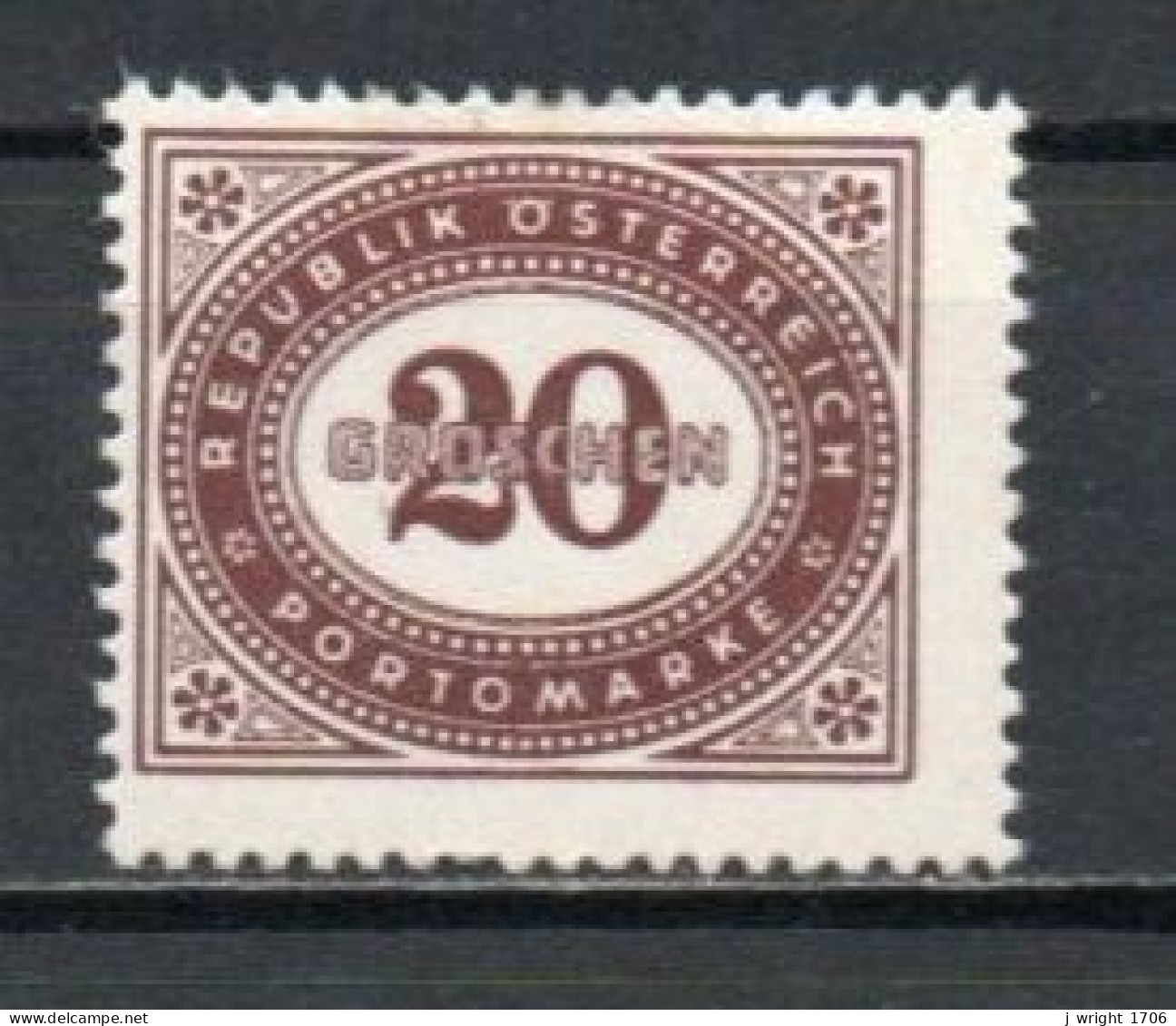 Austria, 1947, Numeral In Oval Frame, 20g, MH - Taxe