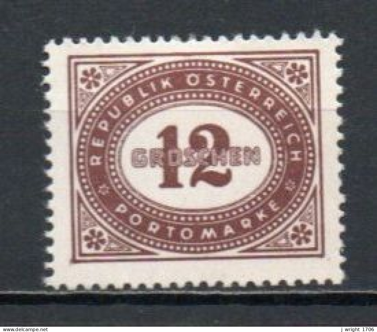 Austria, 1947, Numeral In Oval Frame, 12g, MH - Taxe