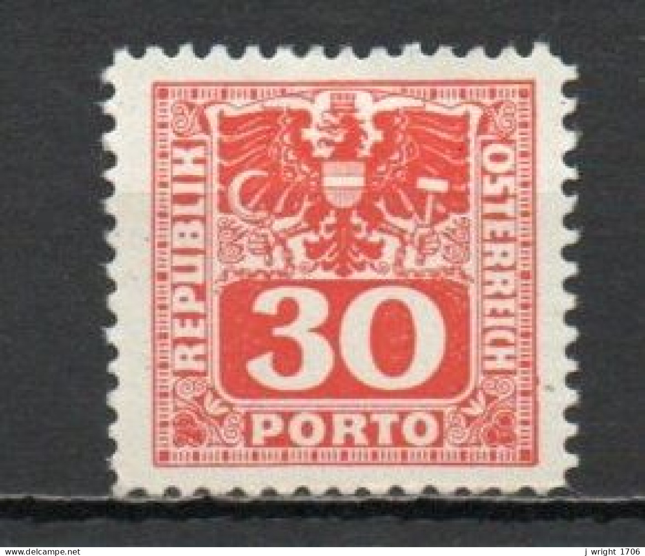 Austria, 1945, Coat Of Arms & Numeral, 30pf, MH - Taxe