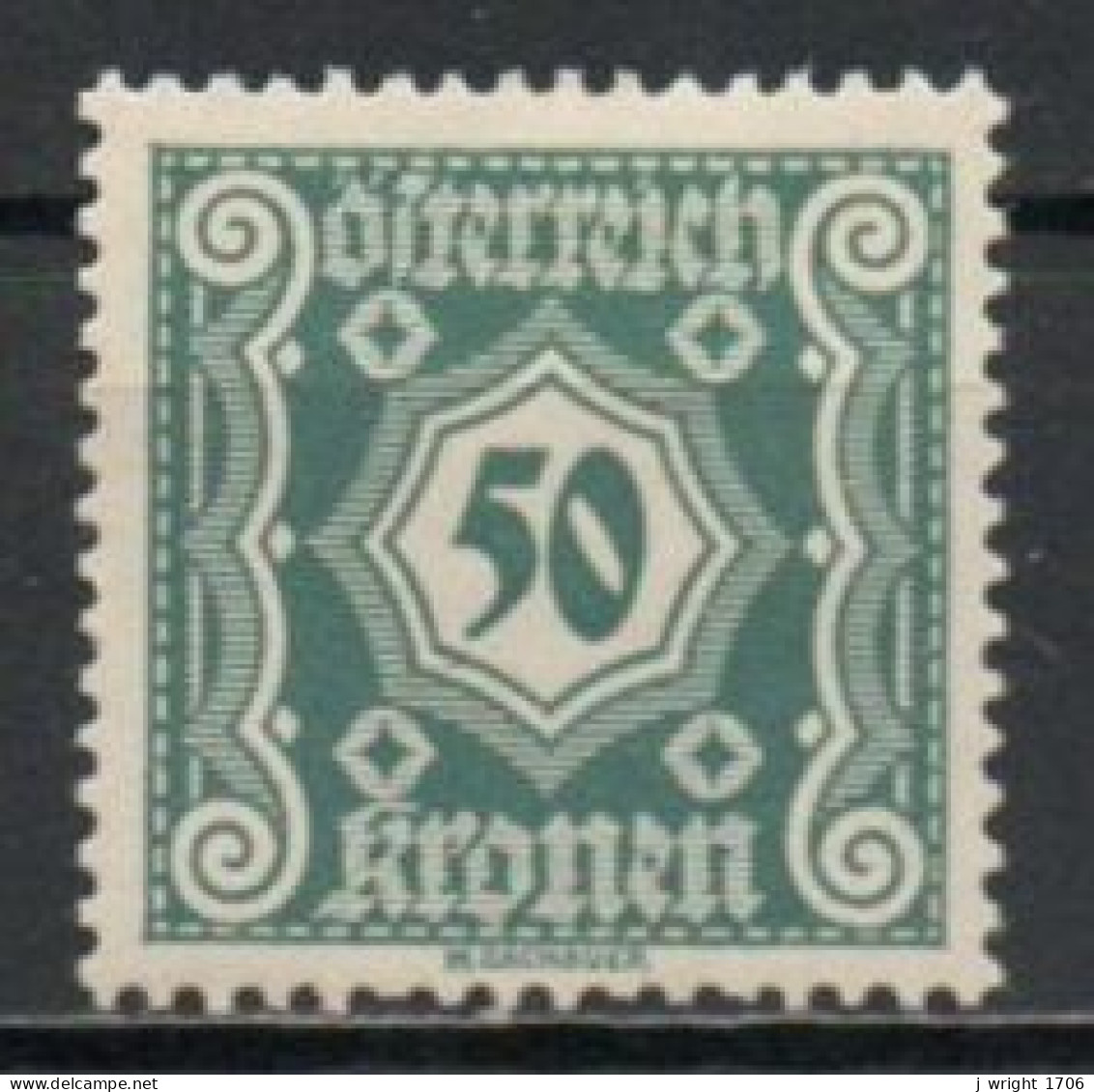 Austria, 1922, Numeral/Small Format, 50kr, MH - Impuestos