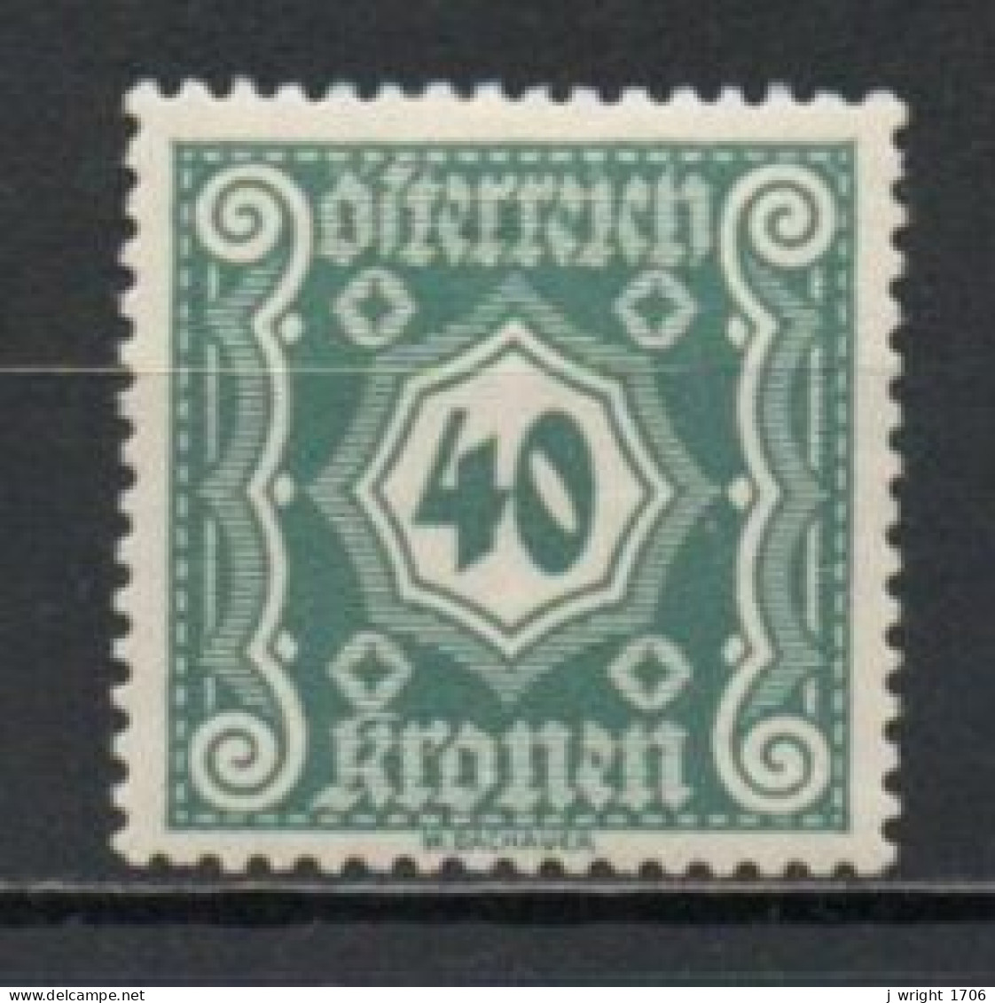 Austria, 1922, Numeral/Small Format, 40kr, MH - Taxe