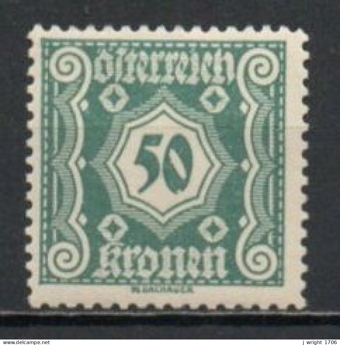 Austria, 1922, Numeral/Small Format, 50kr, MH - Taxe