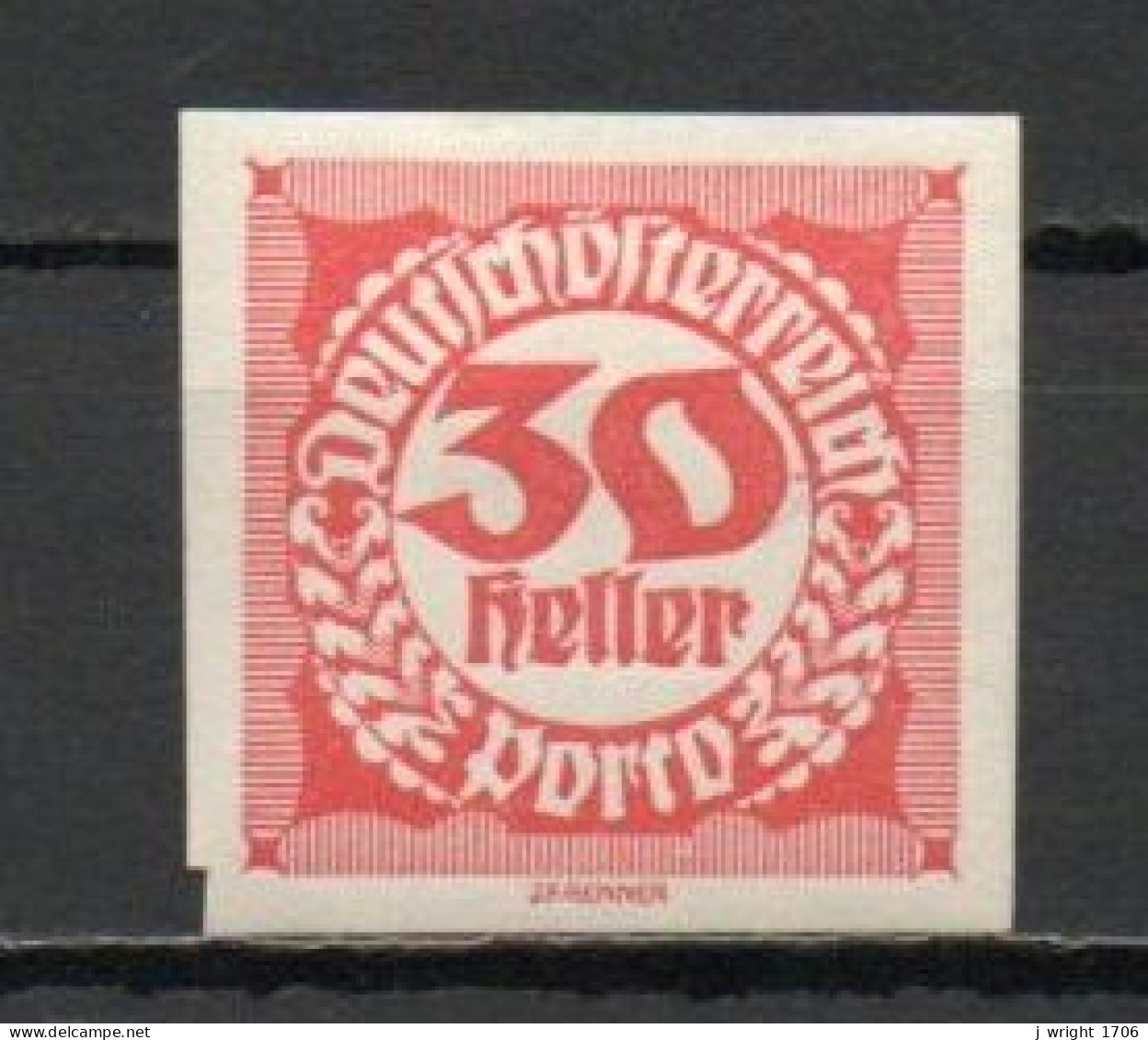 Austria, 1920, Numeral/Imperf, 30h, MH - Portomarken