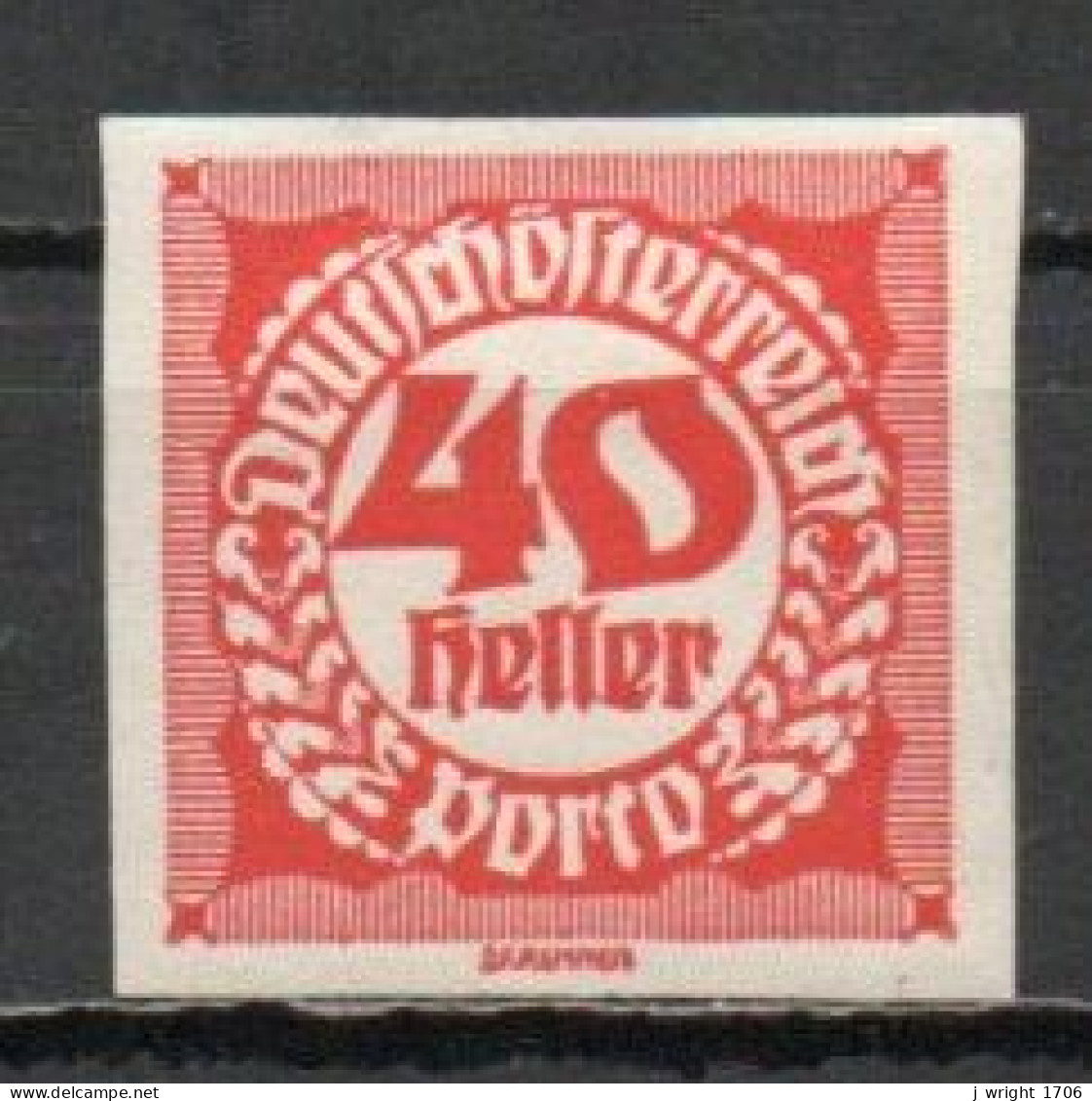 Austria, 1920, Numeral/Imperf, 40h, MH - Postage Due