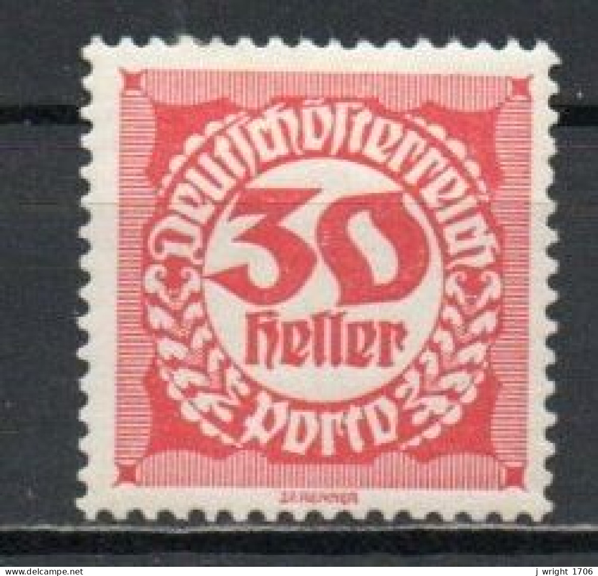 Austria, 1920, Numeral, 30h, MH - Impuestos