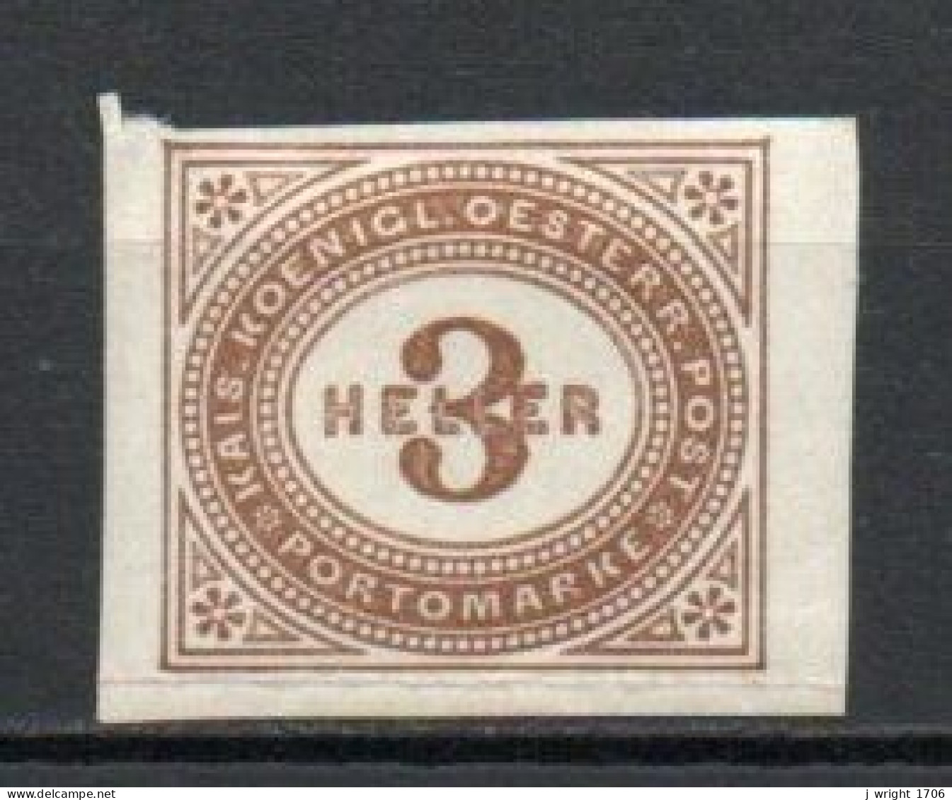 Austria, 1900, Numeral/Imperf, 3h, MH - Strafport