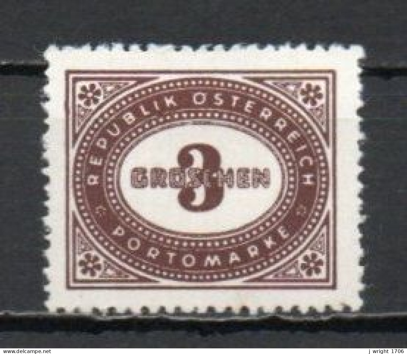 Austria, 1947, Numeral In Oval Frame, 3g, MNH - Postage Due
