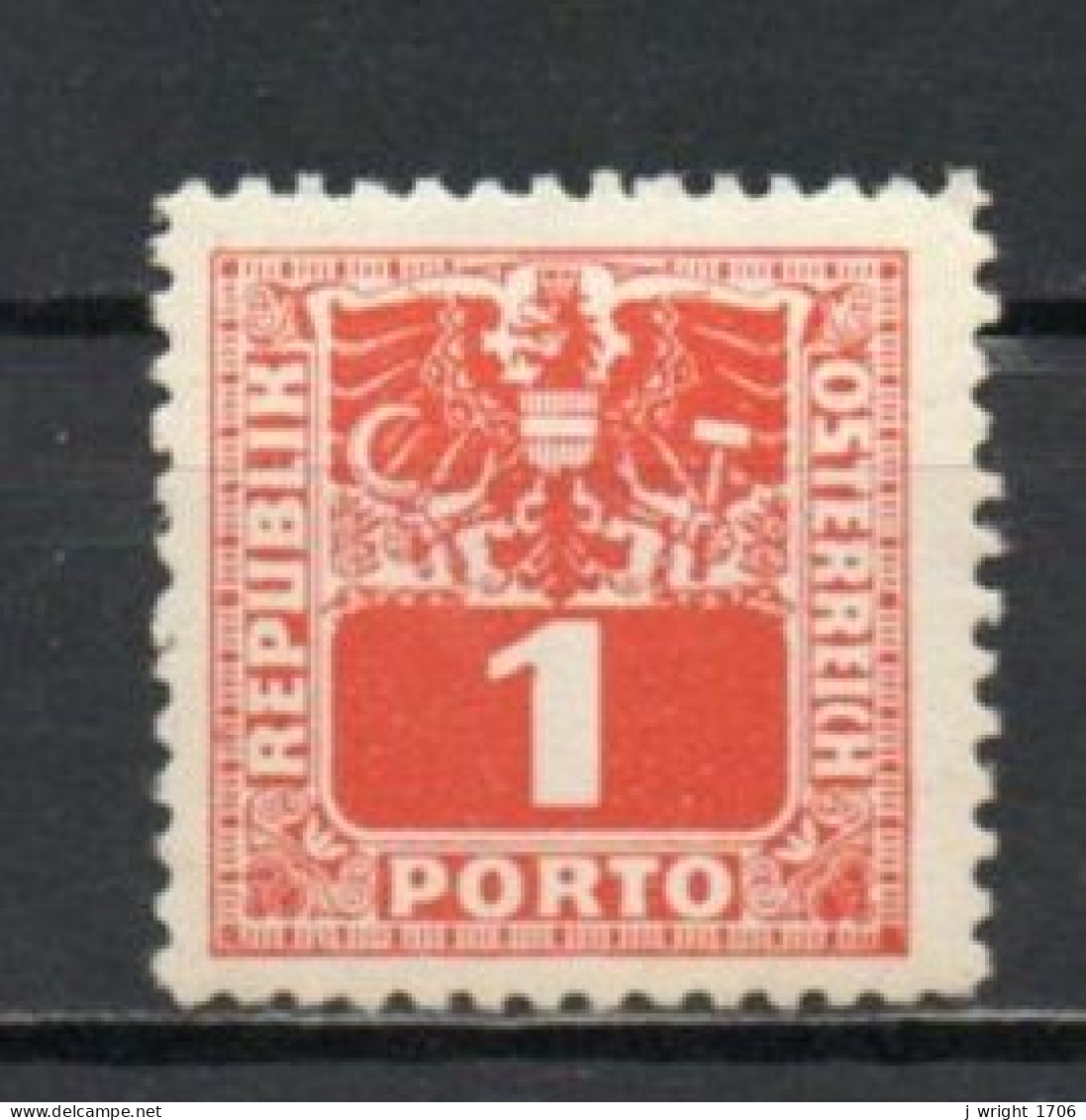 Austria, 1945, Coat Of Arms & Numeral, 1pf, MNH - Segnatasse