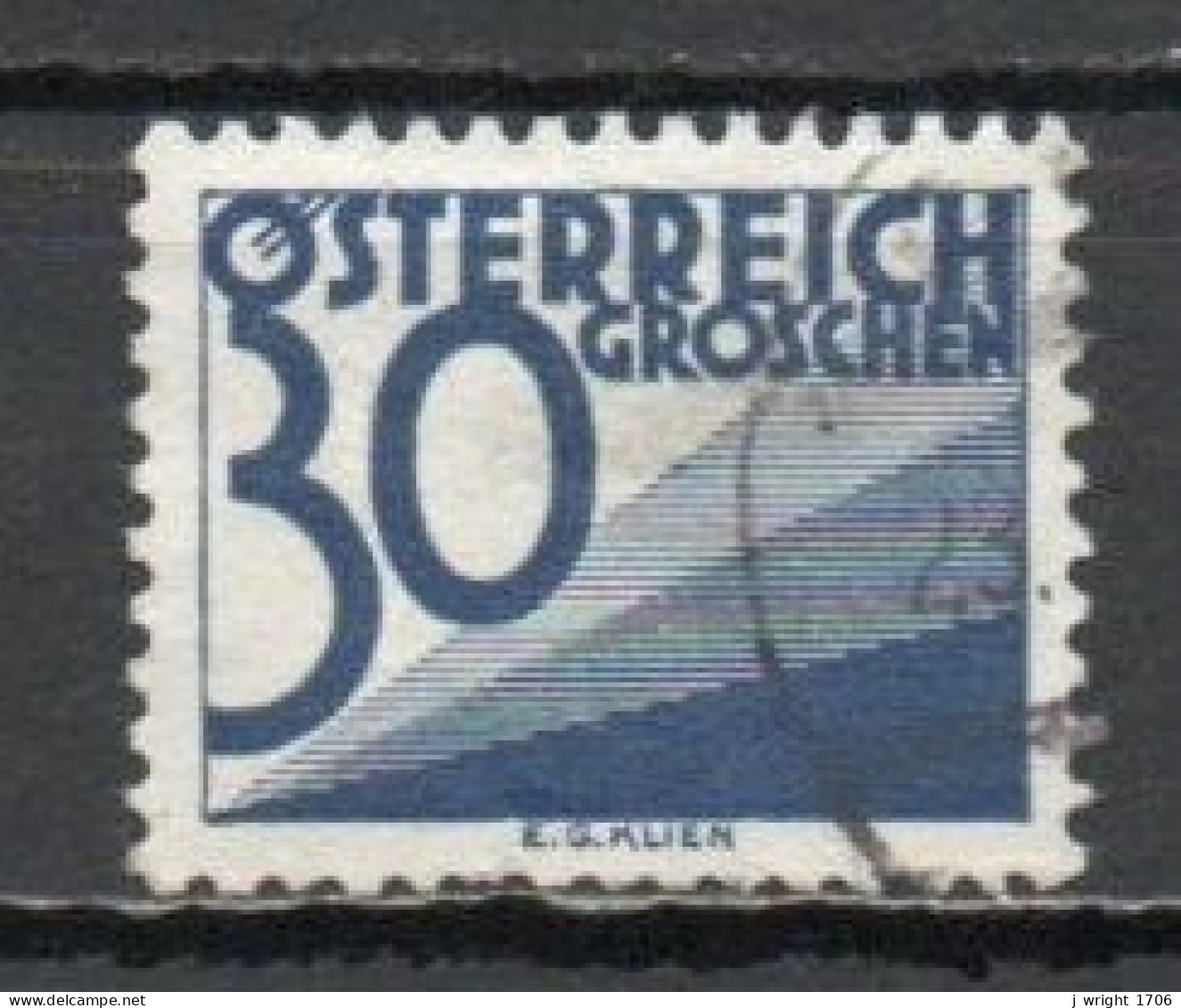 Austria, 1925, Numeral & Triangles, 30g, USED - Strafport