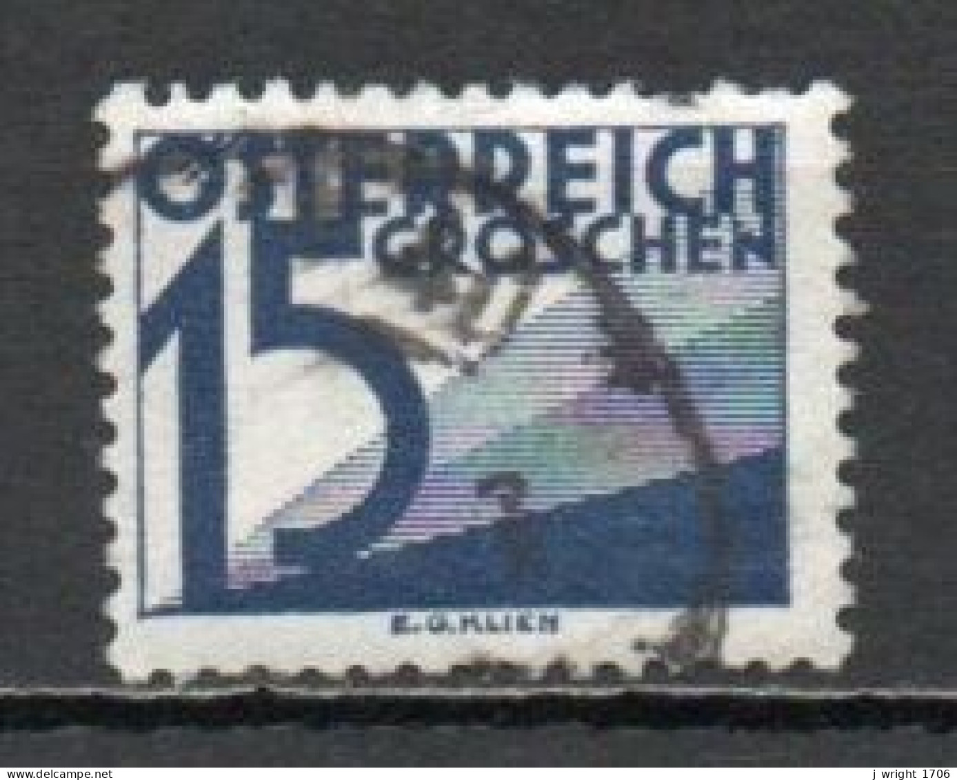 Austria, 1925, Numeral & Triangles, 15g, USED - Strafport