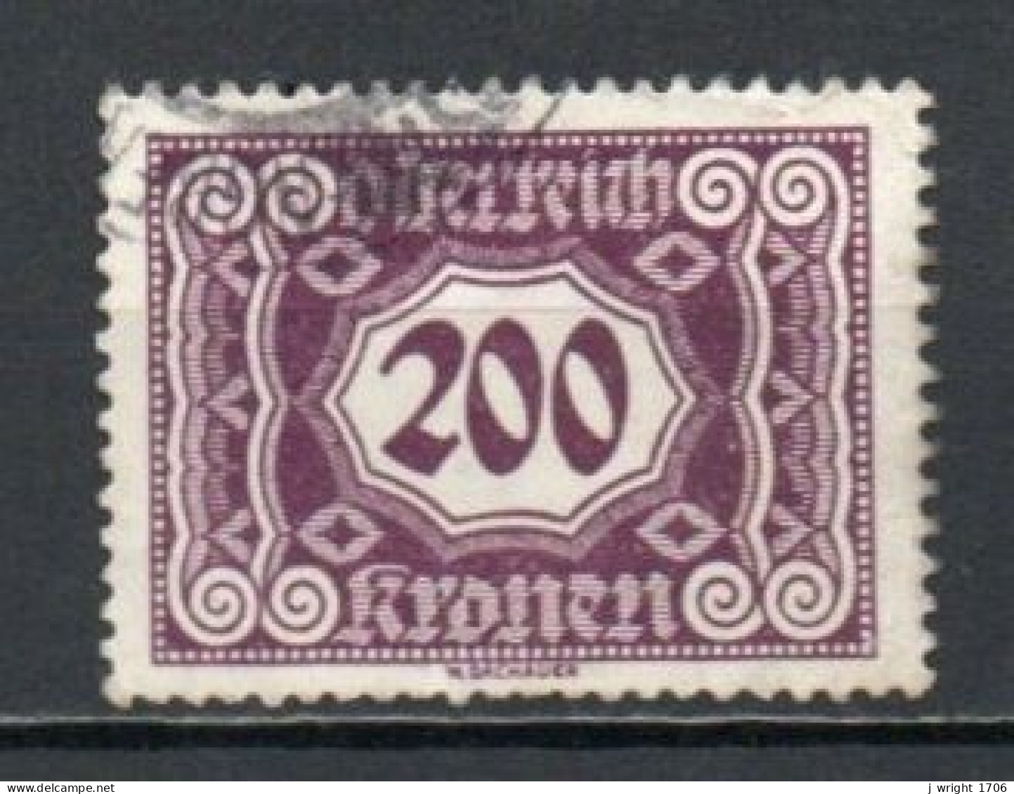 Austria, 1922, Numeral/Inflation Issue, 200kr, USED - Impuestos