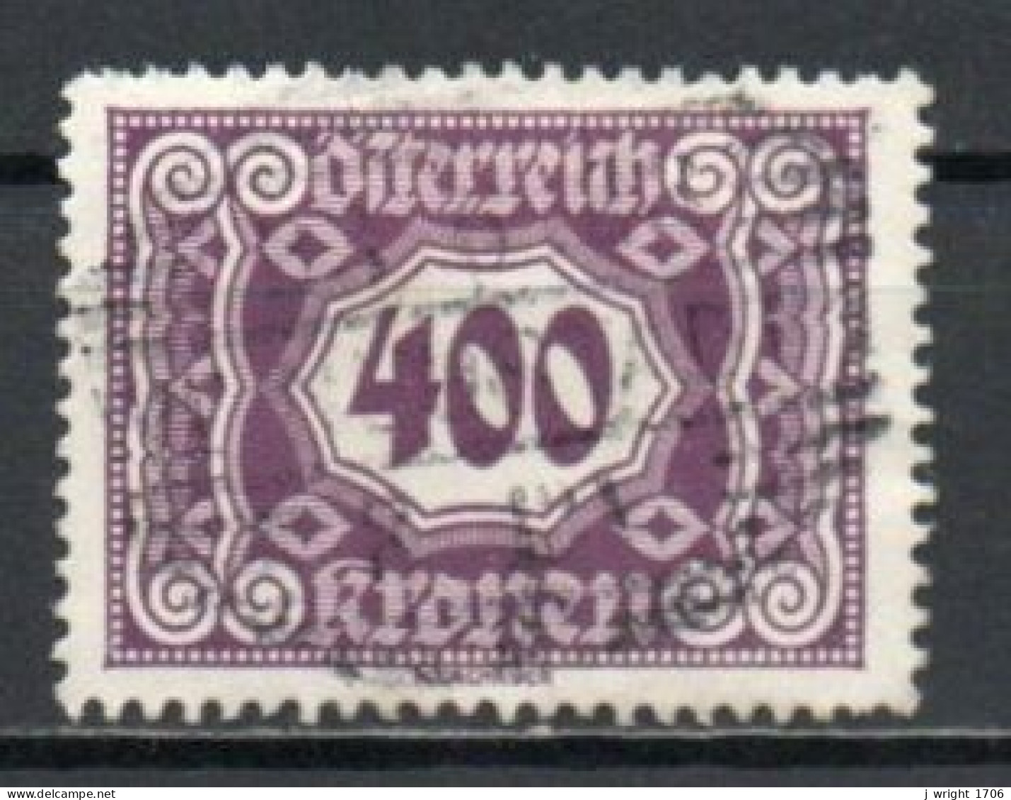 Austria, 1922, Numeral/Inflation Issue, 400kr, USED - Taxe