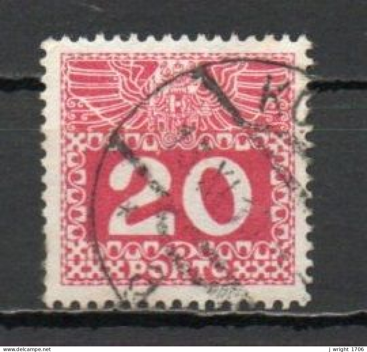 Austria, 1908, Coat Of Arms & Numeral, 20h, USED - Segnatasse