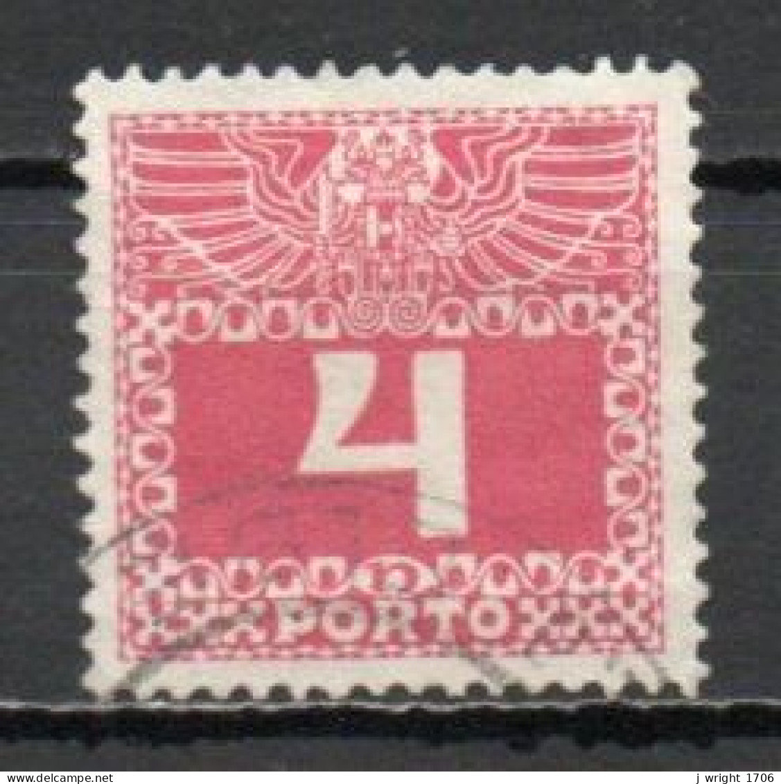 Austria, 1908, Coat Of Arms & Numeral, 4h, USED - Postage Due