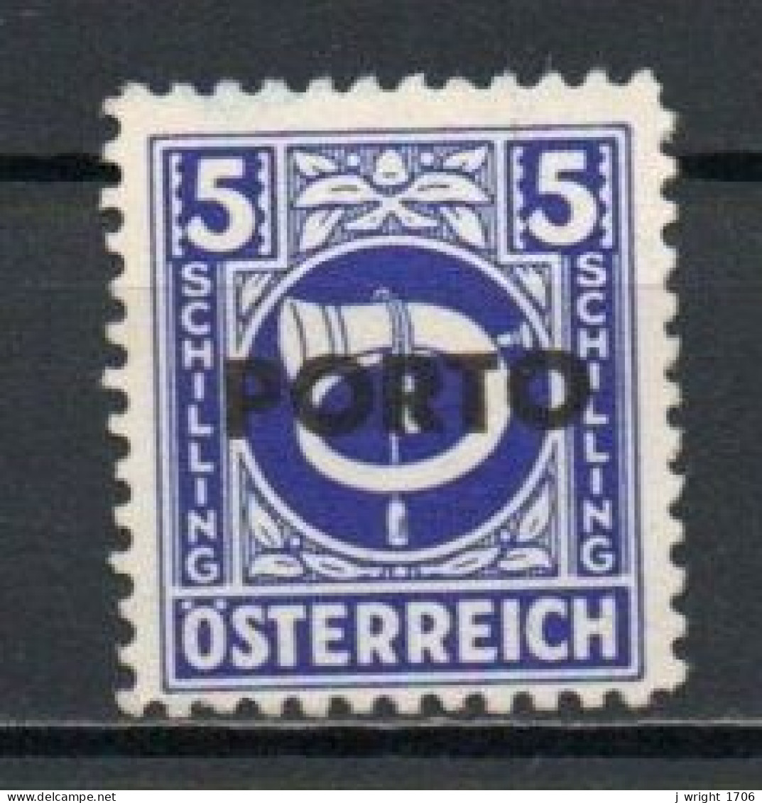 Austria, 1946, Posthorn Overprinted, 5s, MH - Strafport