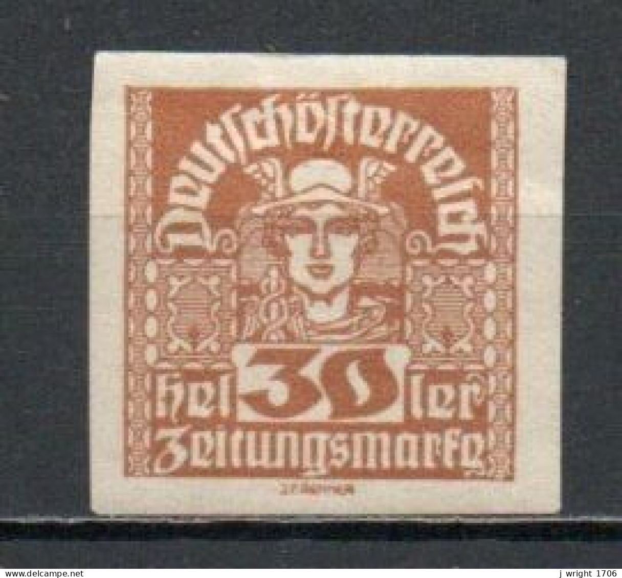 Austria, 1921, Mercury/White Paper, 30h, MH - Giornali
