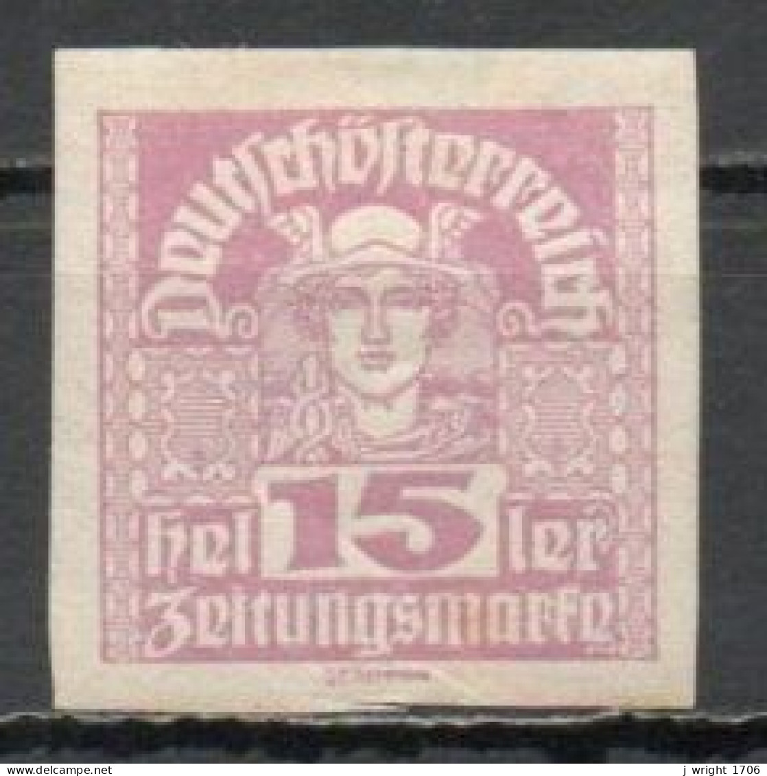 Austria, 1921, Mercury/White Paper, 15h, MH - Giornali