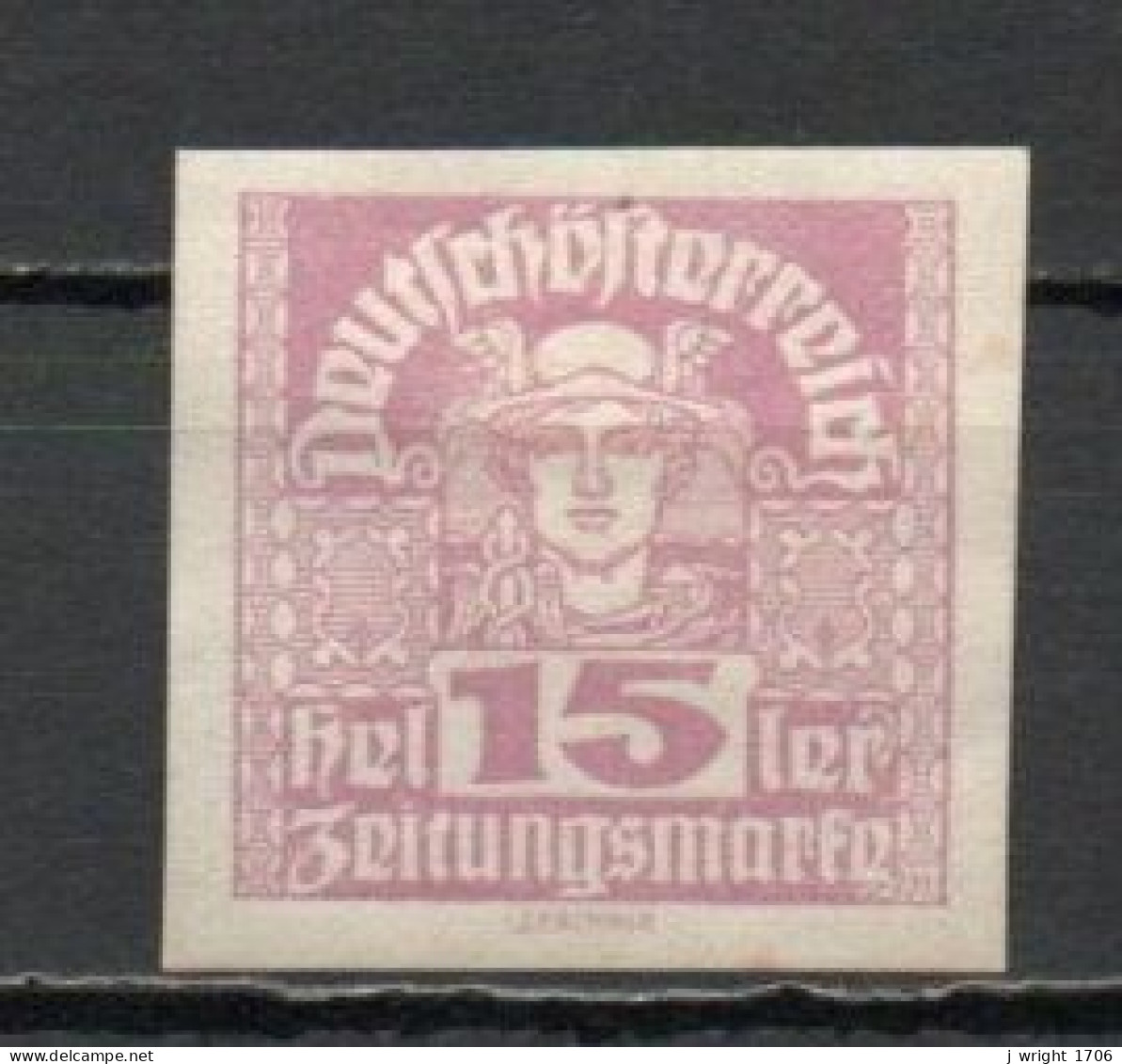 Austria, 1921, Mercury/White Paper, 15h, MH - Dagbladen