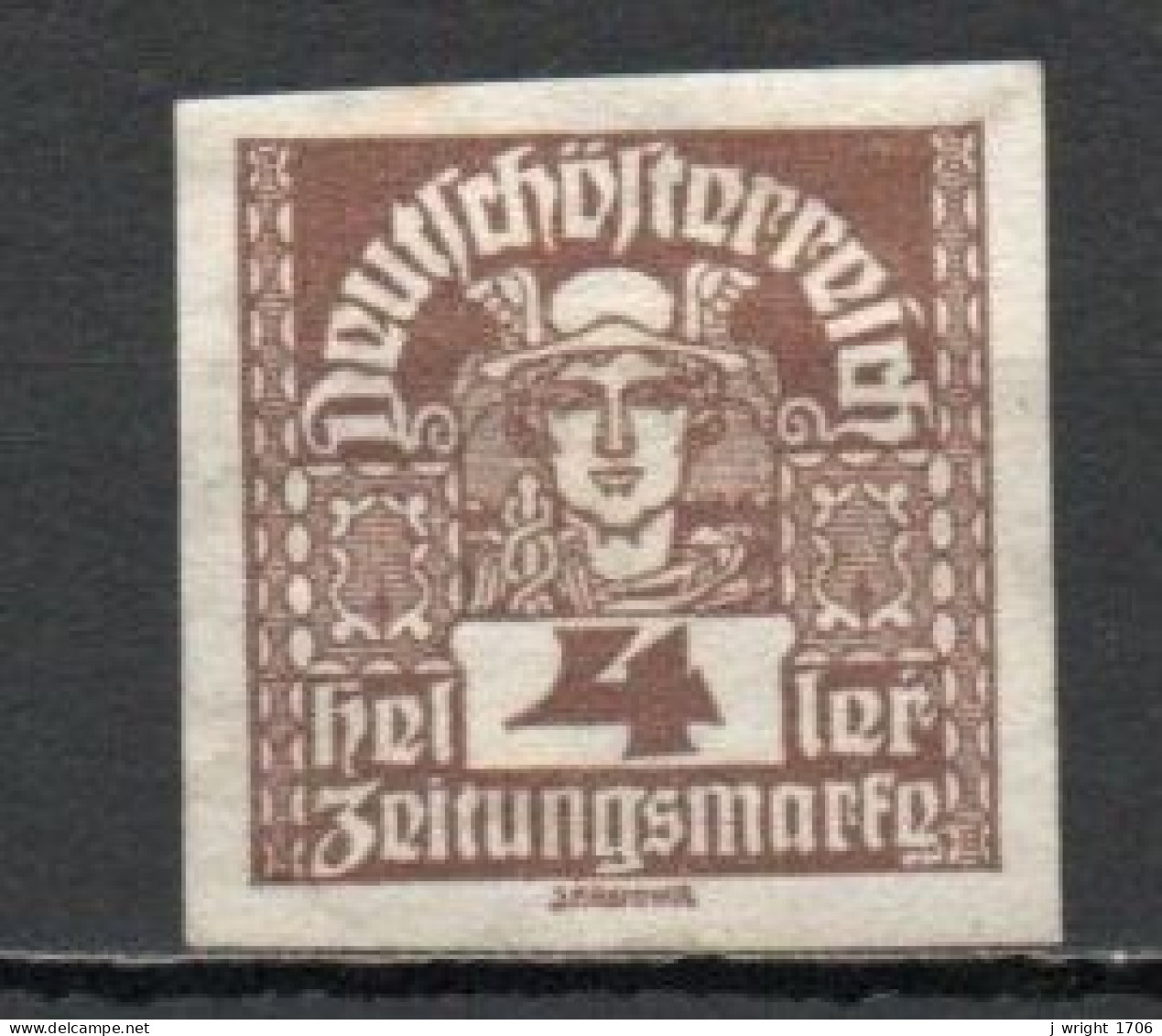 Austria, 1920, Mercury, 4h, UNUSED NO GUM - Journaux