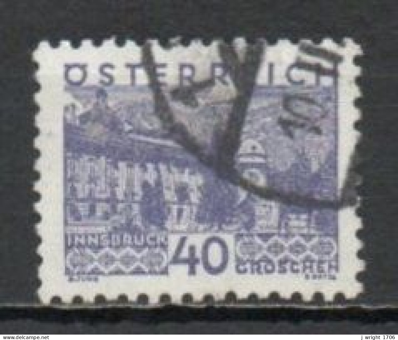 Austria, 1932, Landscapes Small Format/Innsbruck, 40g/Dark Violet, USED - Gebruikt