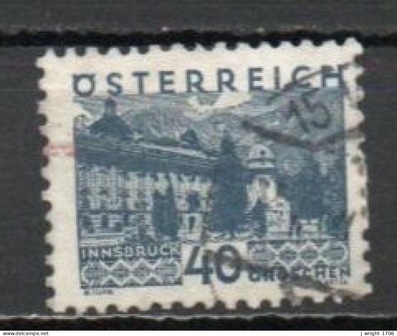 Austria, 1932, Landscapes Small Format/Innsbruck, 40g/Dark Blue, USED - Oblitérés