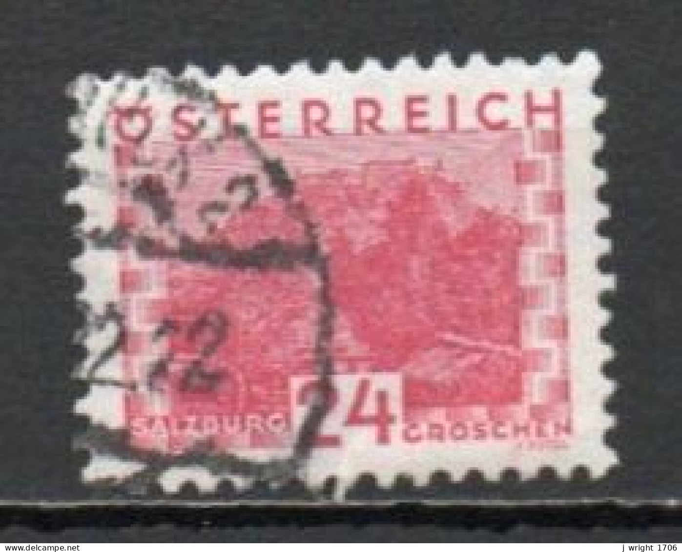 Austria, 1932, Landscapes Small Format/Salzburg, 24g/Red, USED - Used Stamps