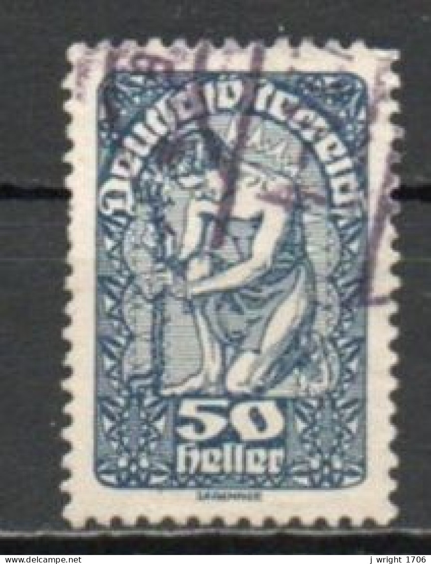 Austria, 1919, Coat Of Arms/White Paper, 50h, USED - Used Stamps