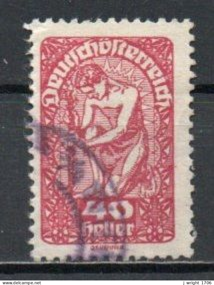 Austria, 1919, Allegory/White Paper, 40h/Red, USED - Used Stamps