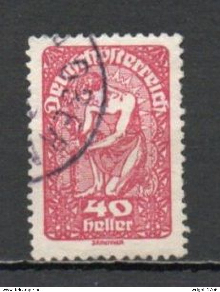 Austria, 1919, Allegory/White Paper, 40h/Red, USED - Usati