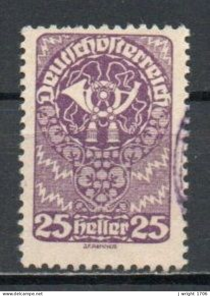 Austria, 1919, Posthorn/White Paper, 25h, USED - Gebruikt