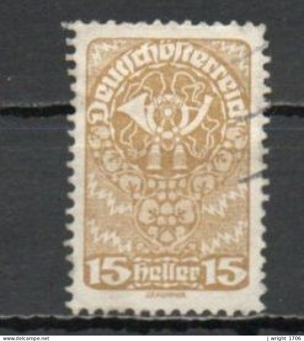 Austria, 1919, Posthorn/White Paper, 15h, USED - Oblitérés