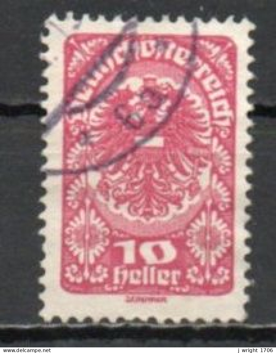 Austria, 1919, Coat Of Arms/White Paper, 10h/Red, USED - Used Stamps