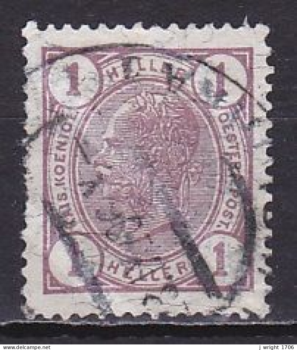 Austria, 1904, Emperor Franz Joseph/Varnish Bars, 1h, USED - Used Stamps
