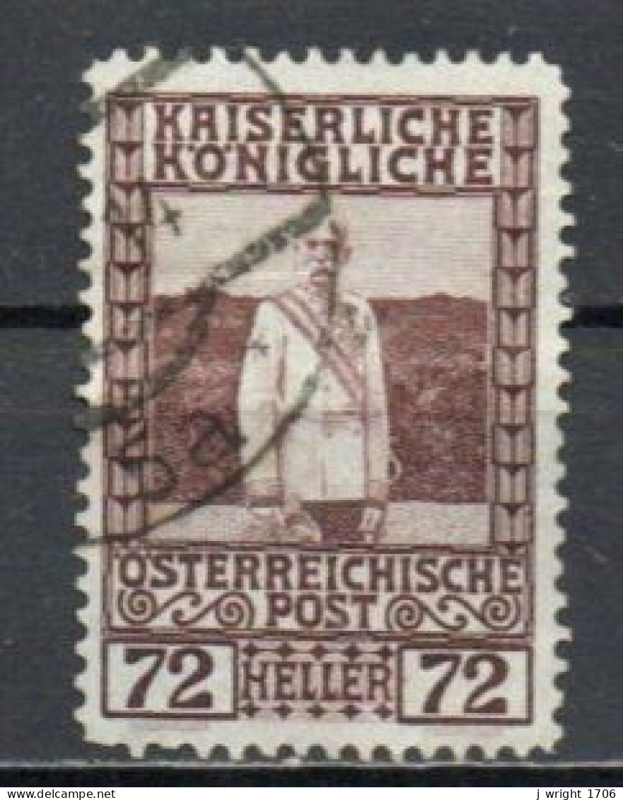 Austria, 1913, Emperor Franz Joseph Military Uniform, 72h, USED - Used Stamps