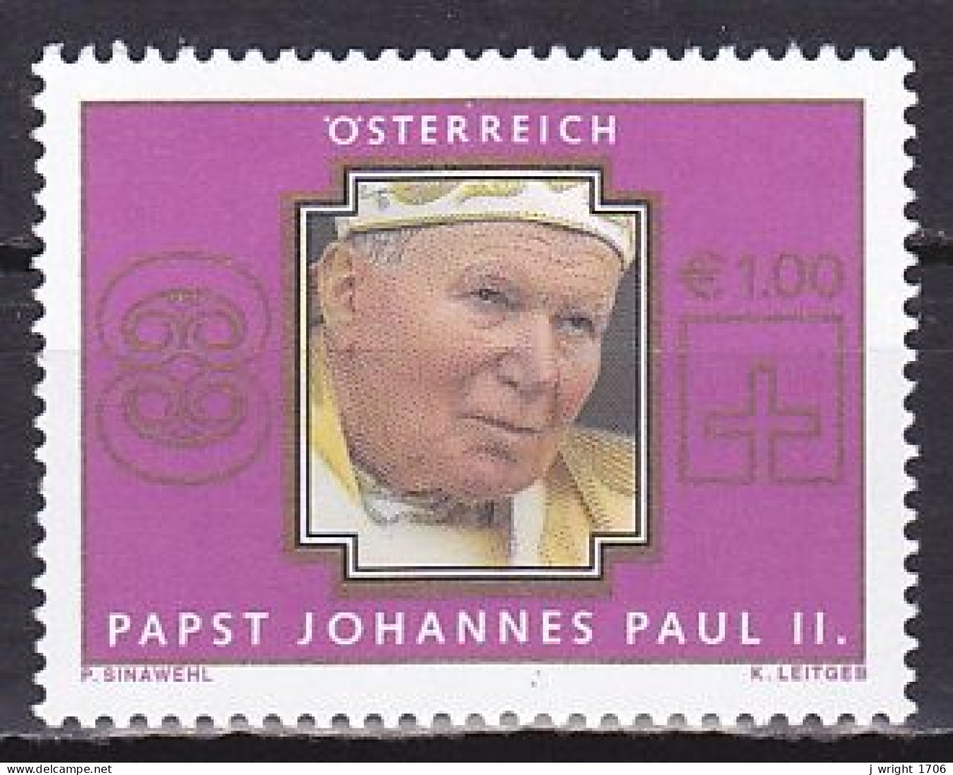 Austria, 2005, Pope John Paul II, €1.00, MNH - Unused Stamps