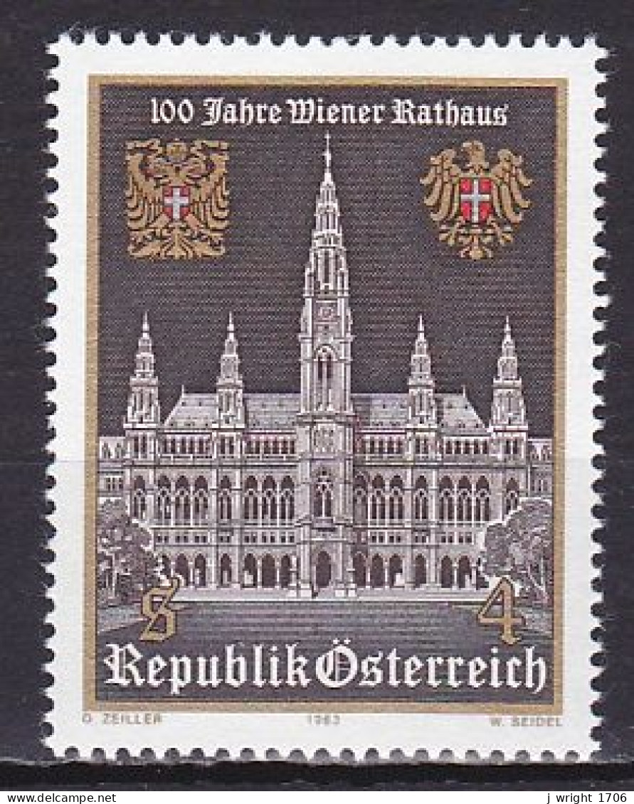 Austria, 1983, Vienna Rathaus Centenary, 4s, MNH - Neufs