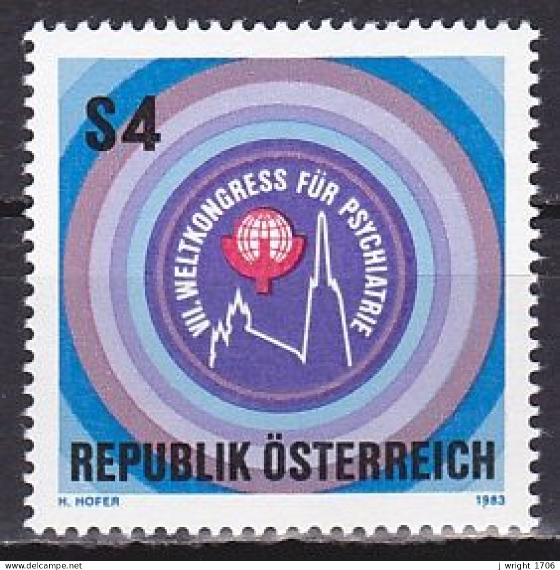 Austria, 1983, Psychiatry World Cong, 4s, MNH - Unused Stamps