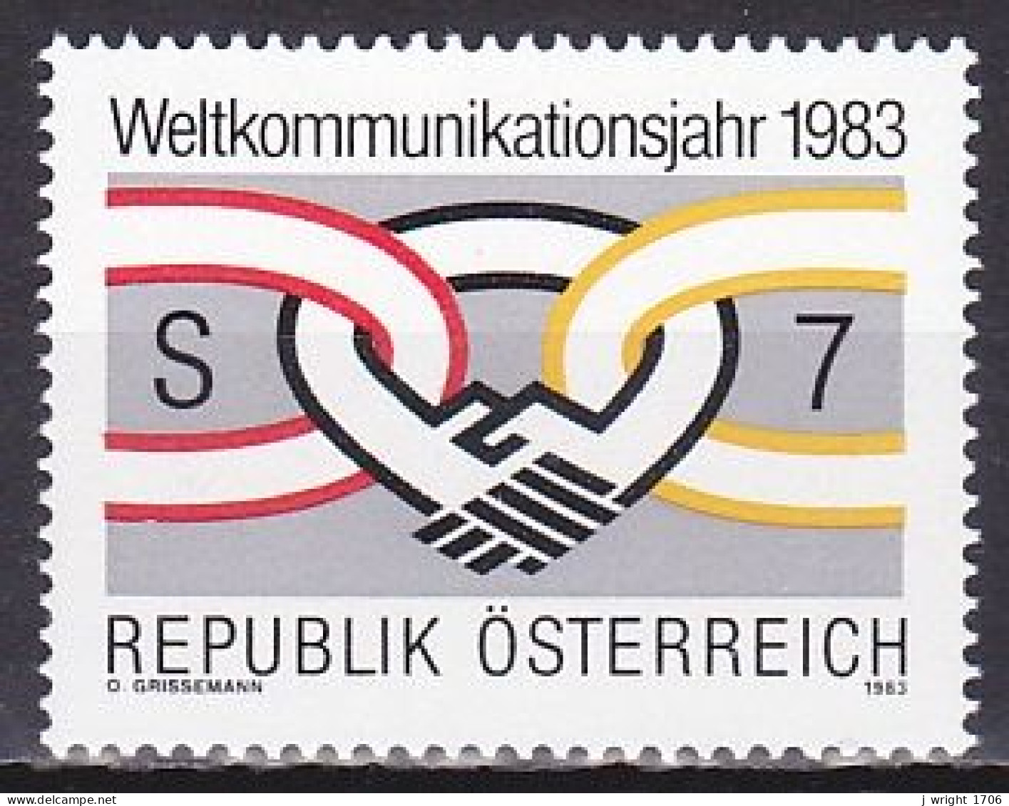 Austria, 1983, World Communications Year, 7s, MNH - Nuevos